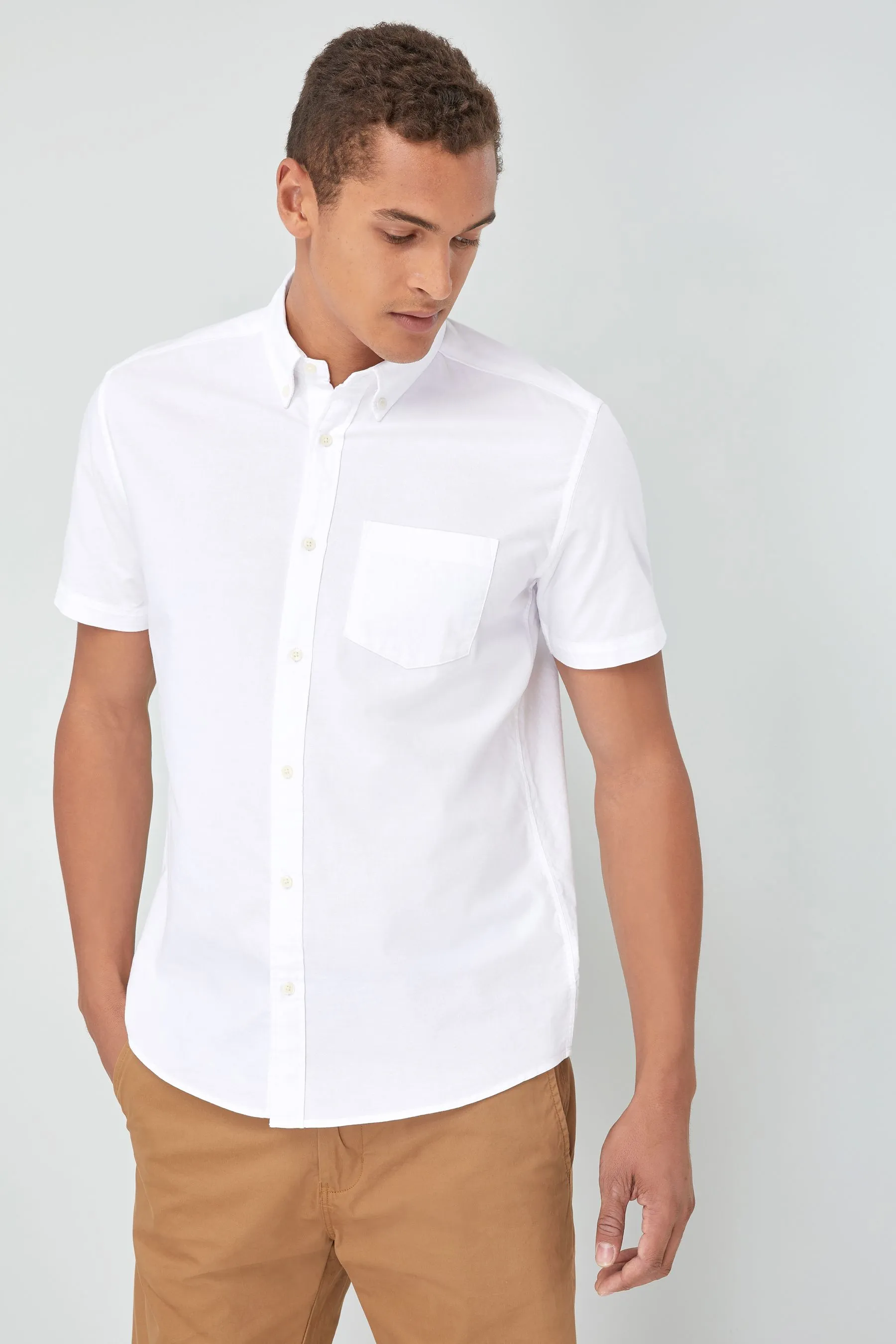 100% Cotone Vestibilità Regolare - Camicia Oxford a maniche corte    