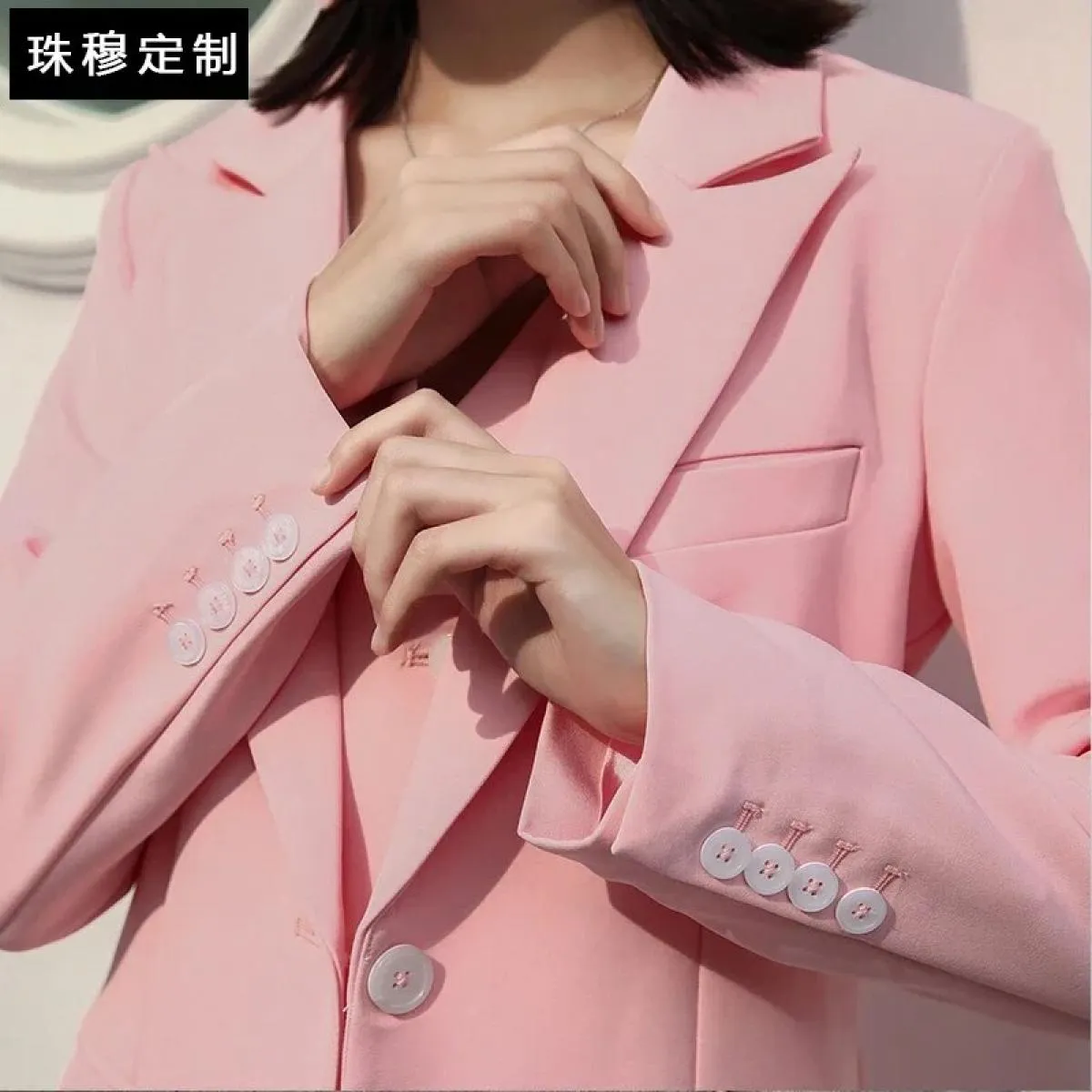 2022 moda nuove signore affari abiti in tinta unita pantaloni gilet / blazer rosa pendolari giacca pantaloni gilet da donna