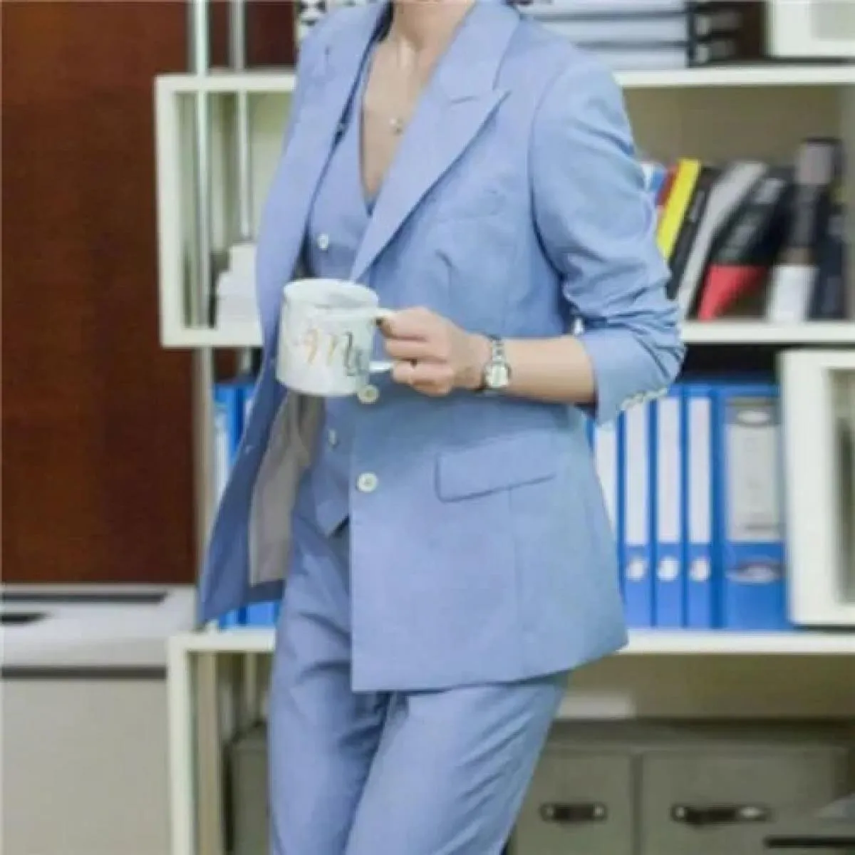 2022 moda nuove signore affari abiti in tinta unita pantaloni gilet / blazer rosa pendolari giacca pantaloni gilet da donna