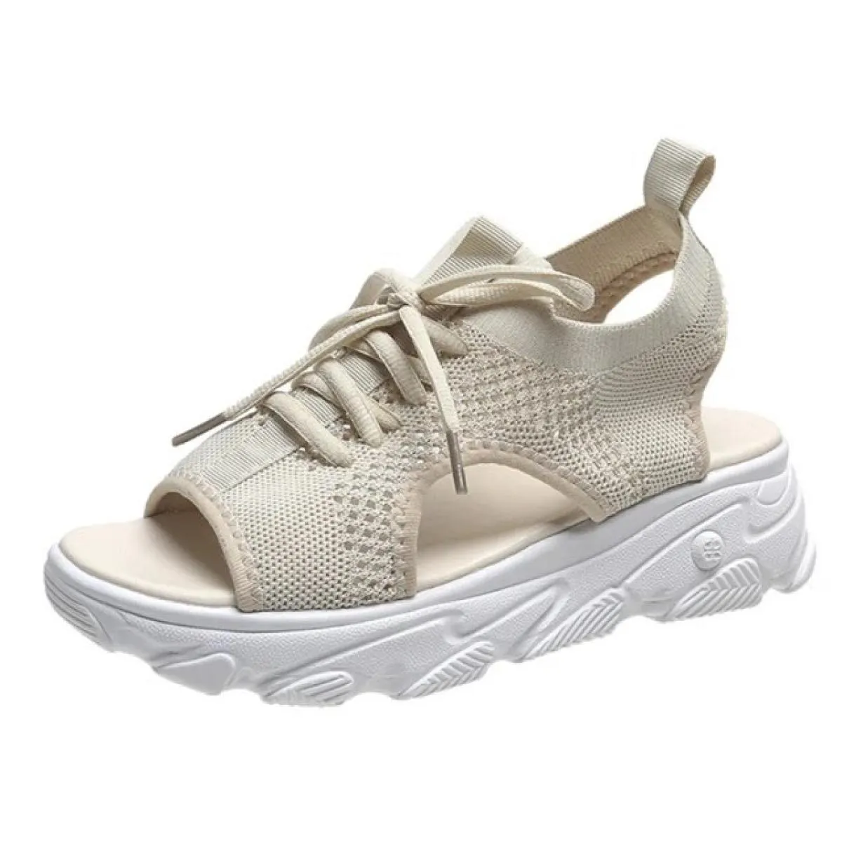 2023 Donne di Estate Sandali Maglia Scarpe Casual Bianco Con La Suola Spessa Lace Up Sandali Open Toe Scarpe da Spiaggia per Le