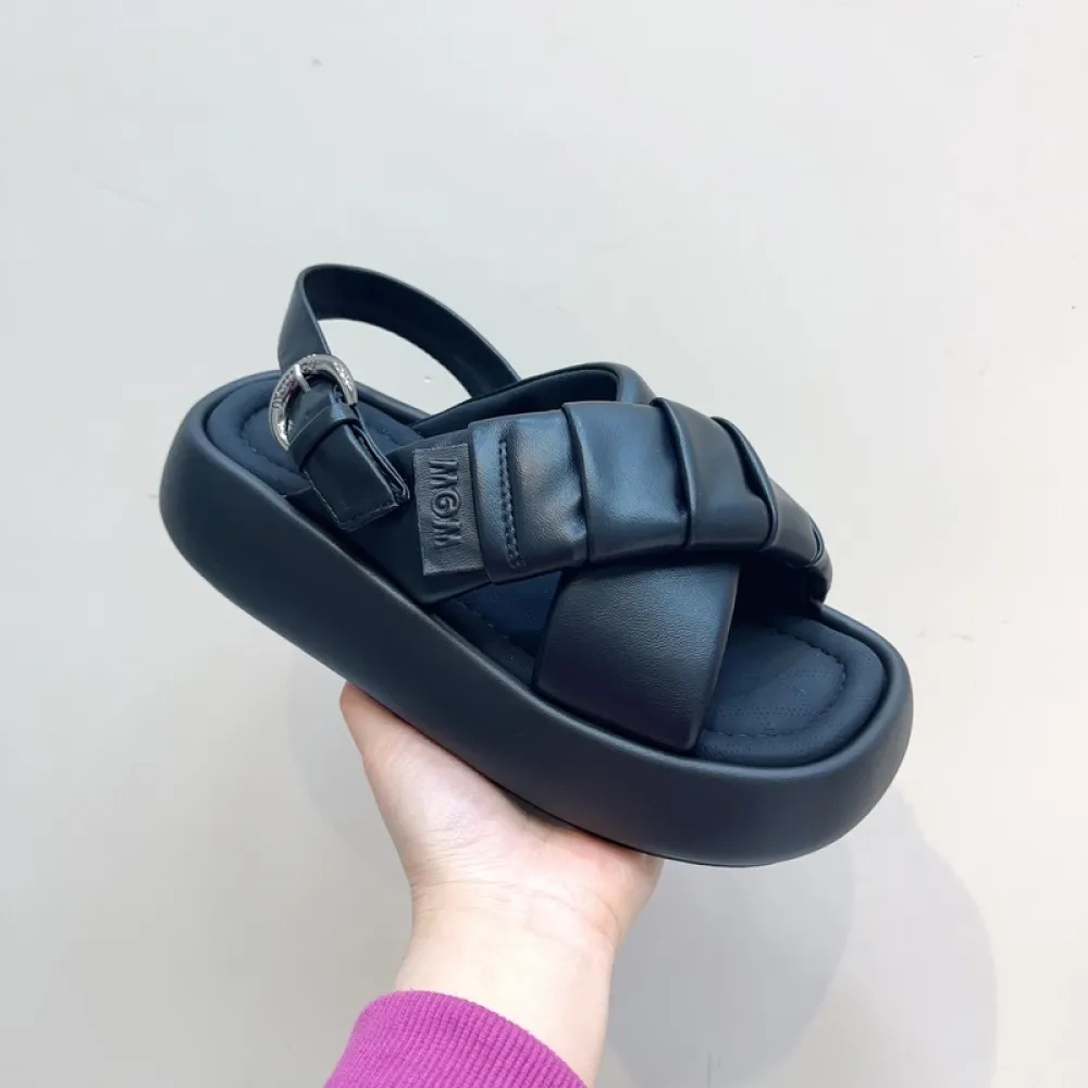 2024 Sandali romani open-toe incrociati con suola spessa della nuova estate, scarpe da spiaggia per le vacanze alla moda, casual