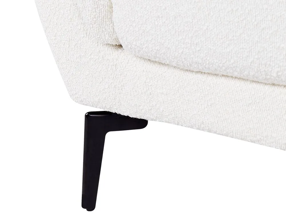 3 Seater Boucle Sofa White KANSSELI