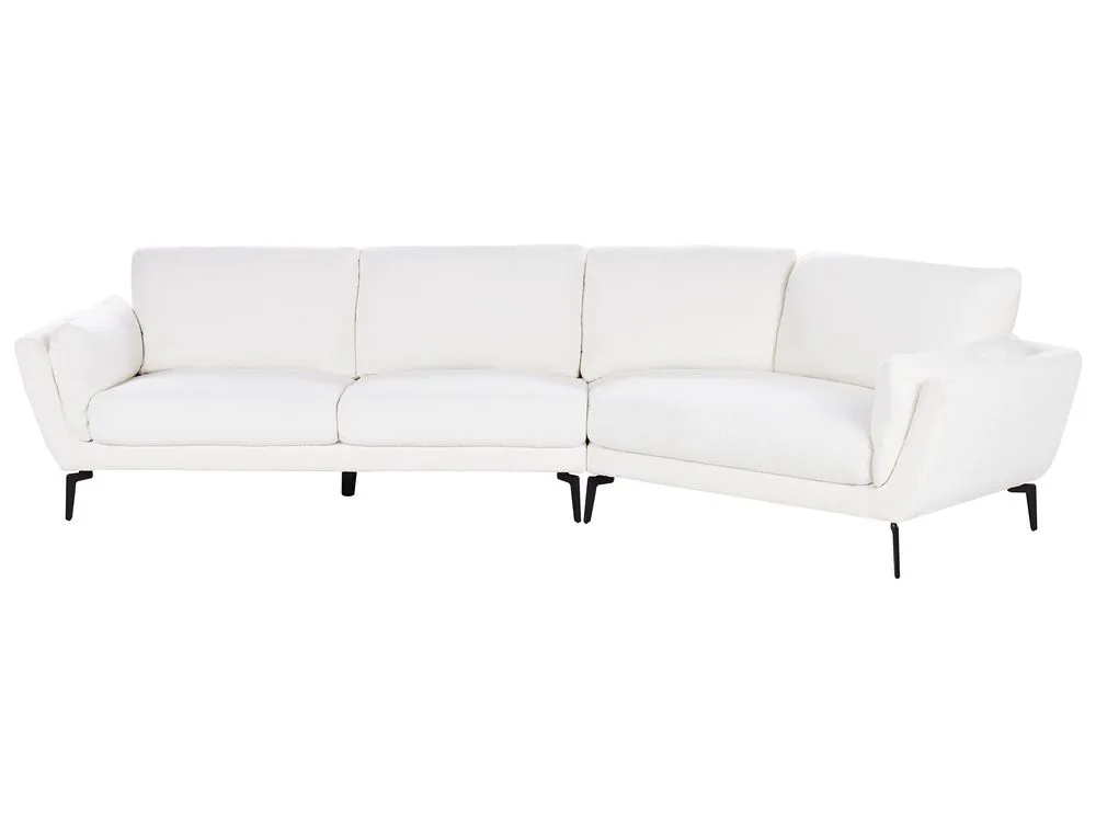 3 Seater Boucle Sofa White KANSSELI