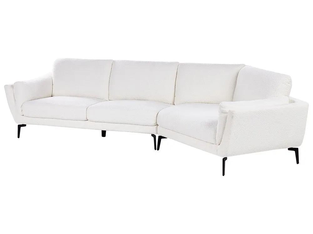 3 Seater Boucle Sofa White KANSSELI