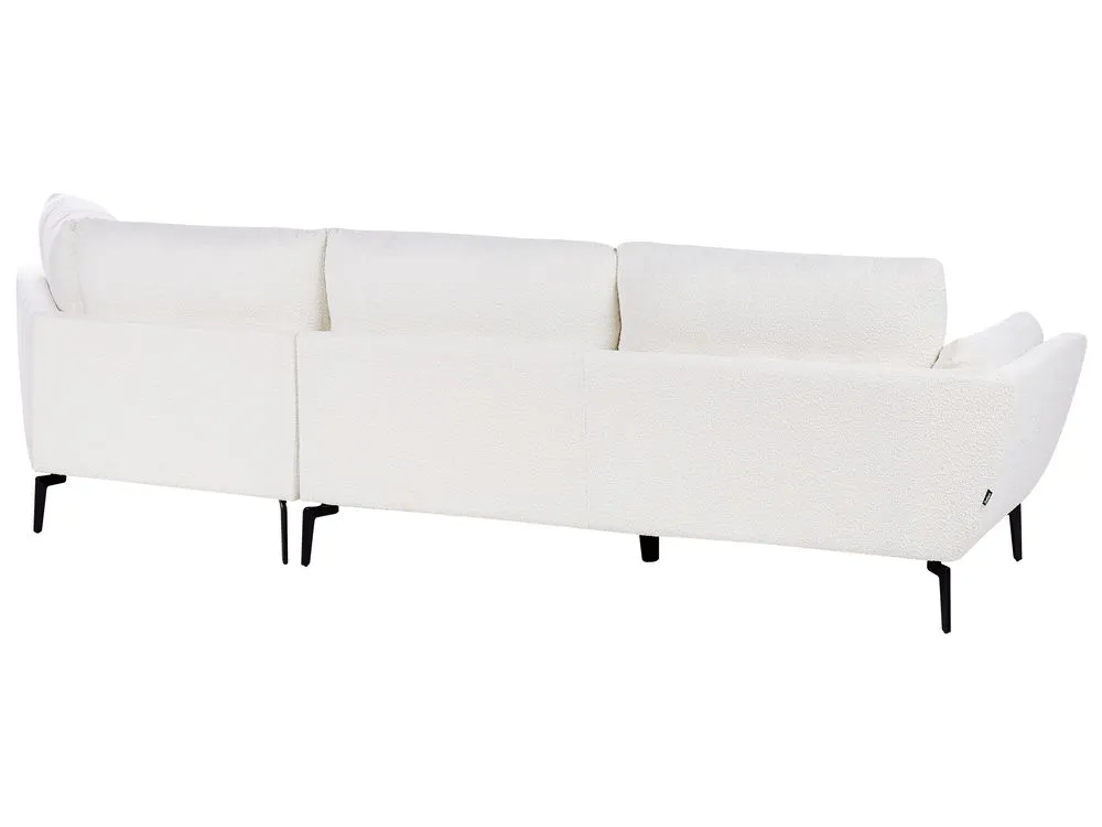 3 Seater Boucle Sofa White KANSSELI