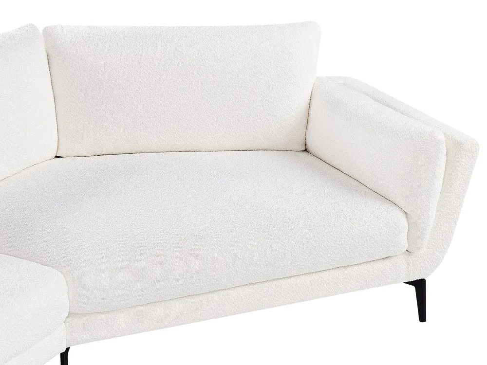 3 Seater Boucle Sofa White KANSSELI