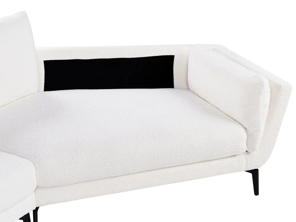 3 Seater Boucle Sofa White KANSSELI