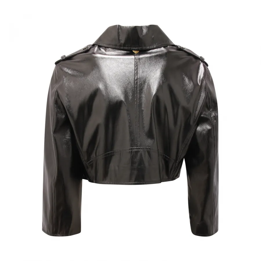 9380AU GIUBBINO ECO PELLE DONNA TWINSET WOMAN CROP JACKET
