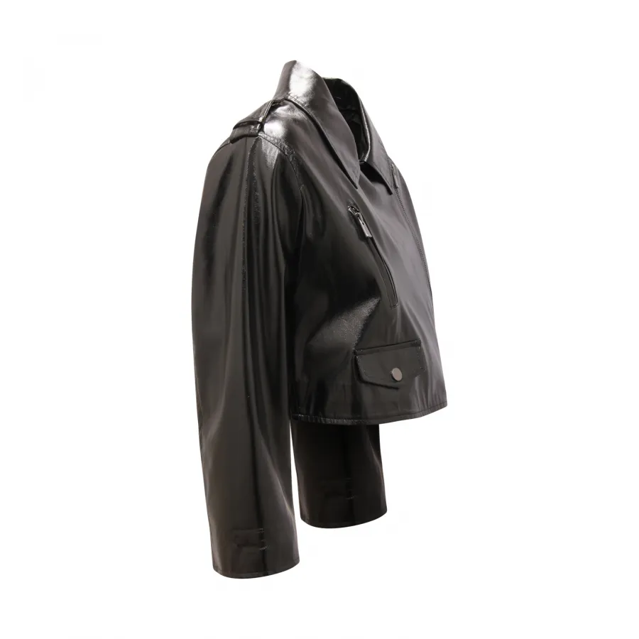 9380AU GIUBBINO ECO PELLE DONNA TWINSET WOMAN CROP JACKET