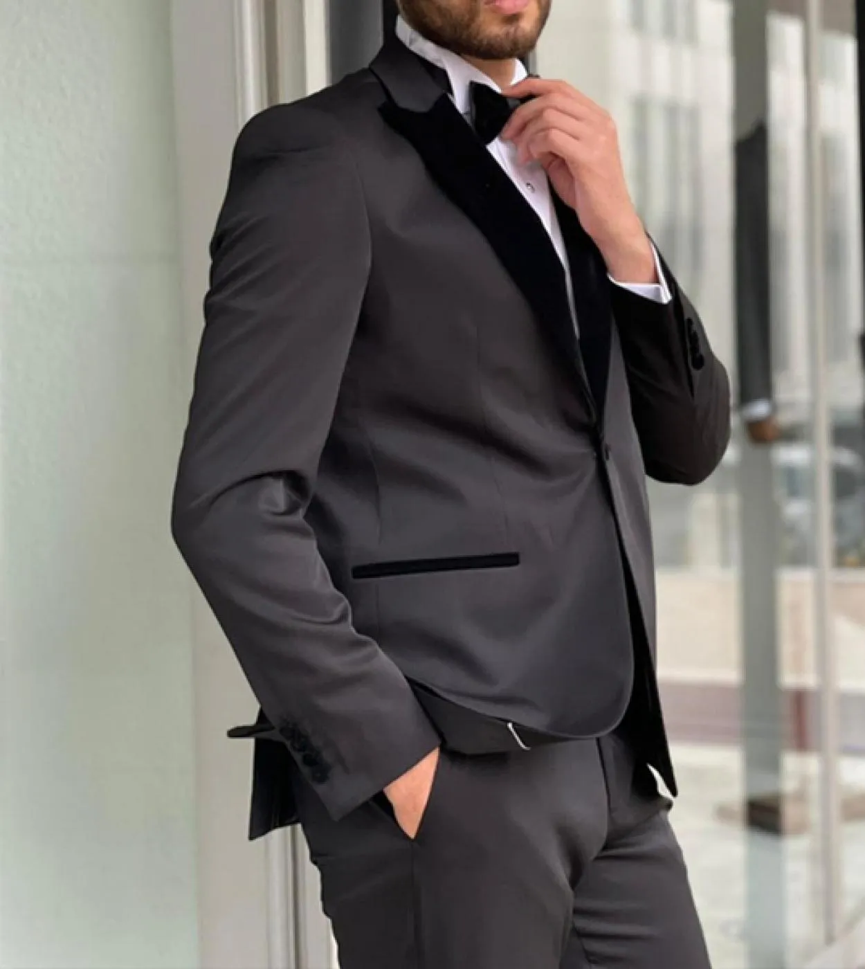 Abiti da uomo eleganti Blazer da uomo di alta qualità Imposta smoking da ballo di fine anno Custom 3 pezzi Jacketpantsvest Costu