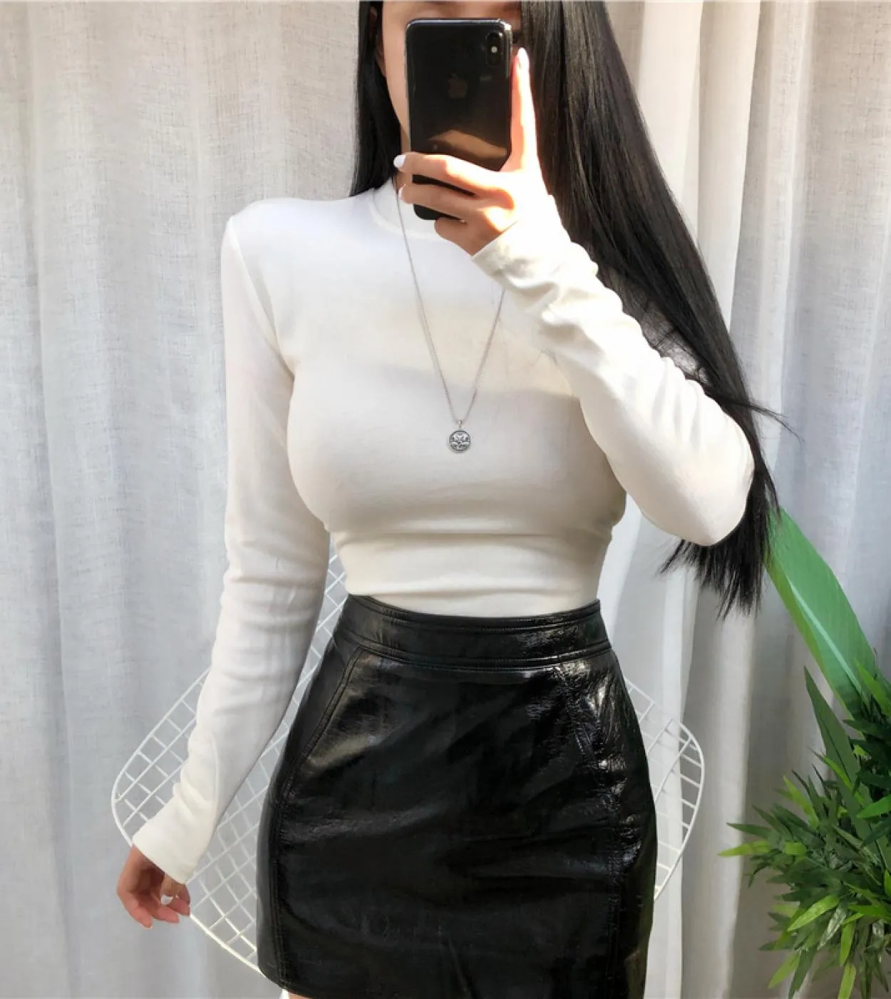 Abiti in lana chic Slim Fit Solid Office Lady Top Autunno e inverno O Collo Donna Camicie Vintage Donna T Shirt 10708ts