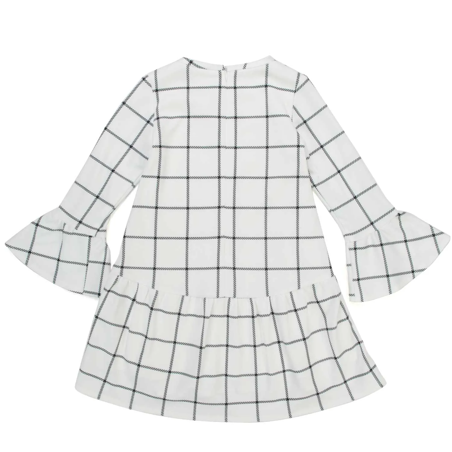 Abito Bianco A Quadri Bambina