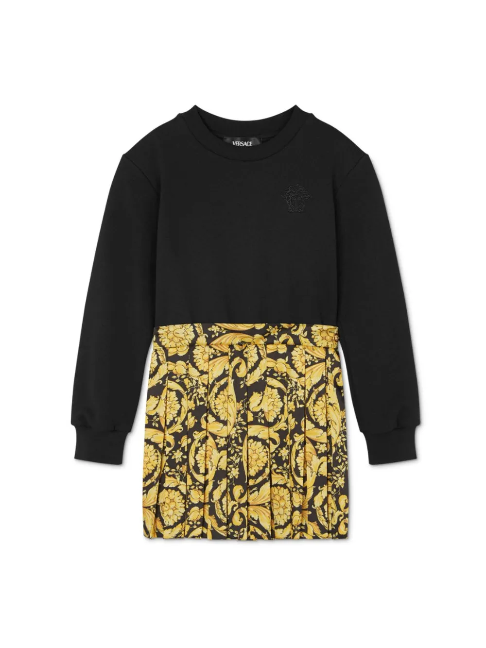 Abito con stampa barocca per bambina Versace Kids multicolor con girocollo