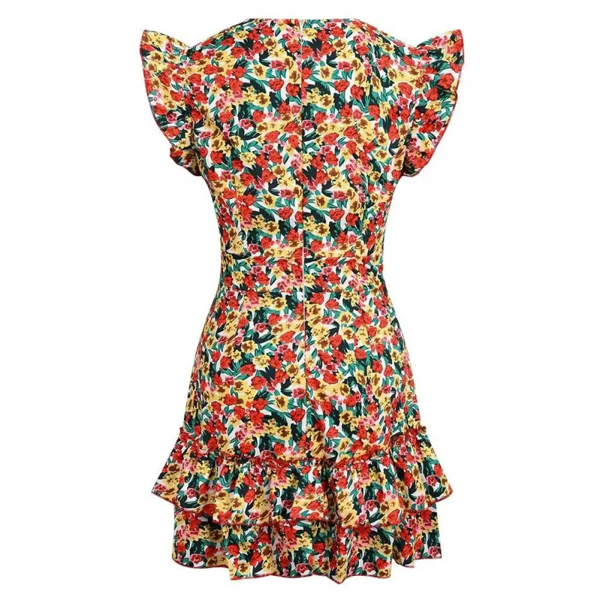 Abito da donna vintage floreale con scollo a V per donna 2024 Summer Beach Bohemian Club Shor Gonna elegante femminile  Crop
