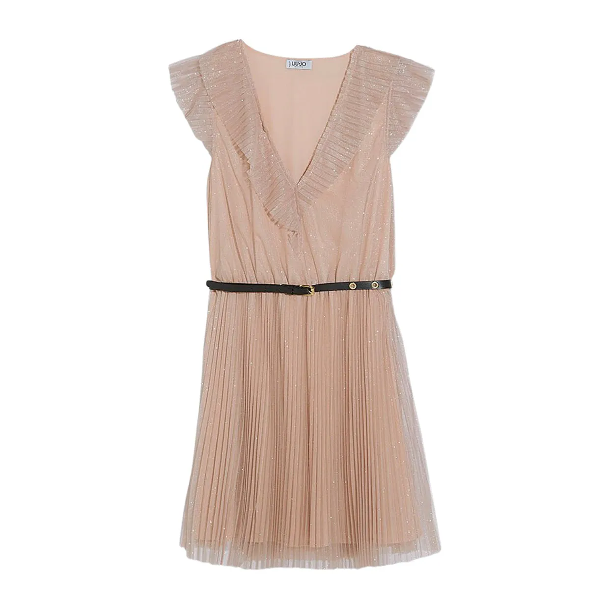 Abito Liu-Jo Tulle Glitterato Rosa Cipria