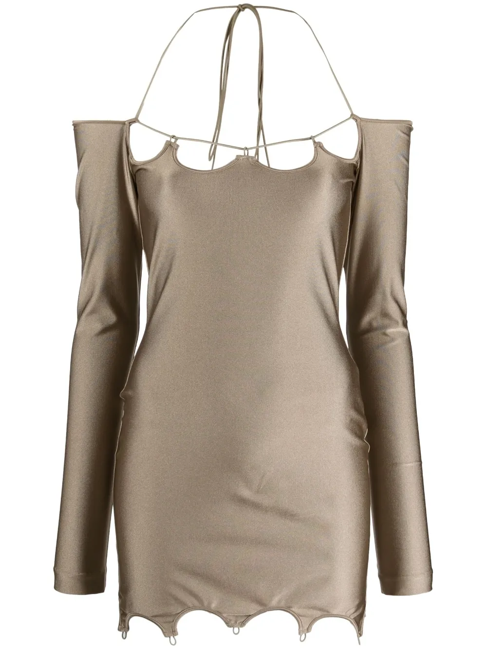 Abito lyna con lacci in verde - donna