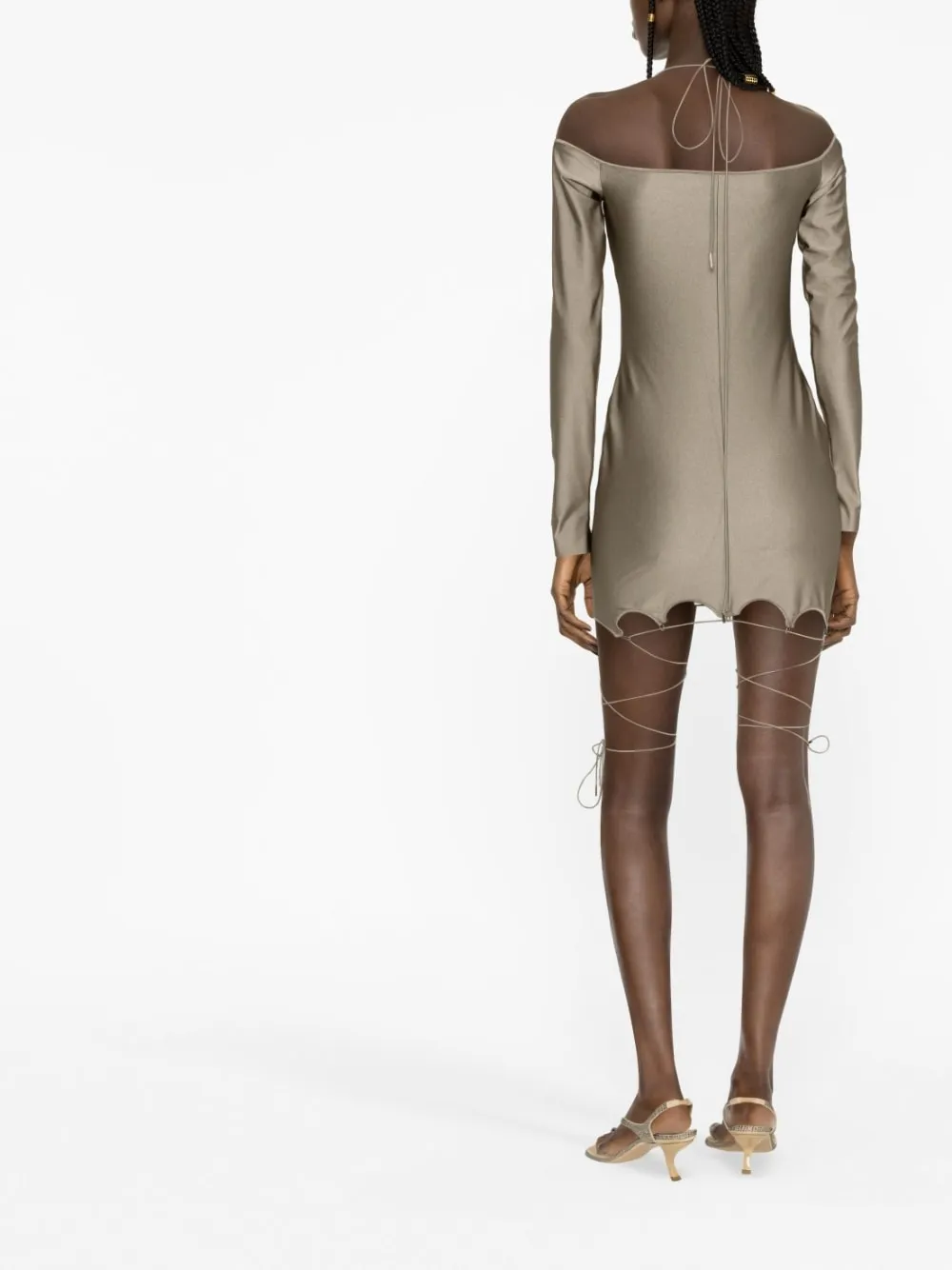 Abito lyna con lacci in verde - donna