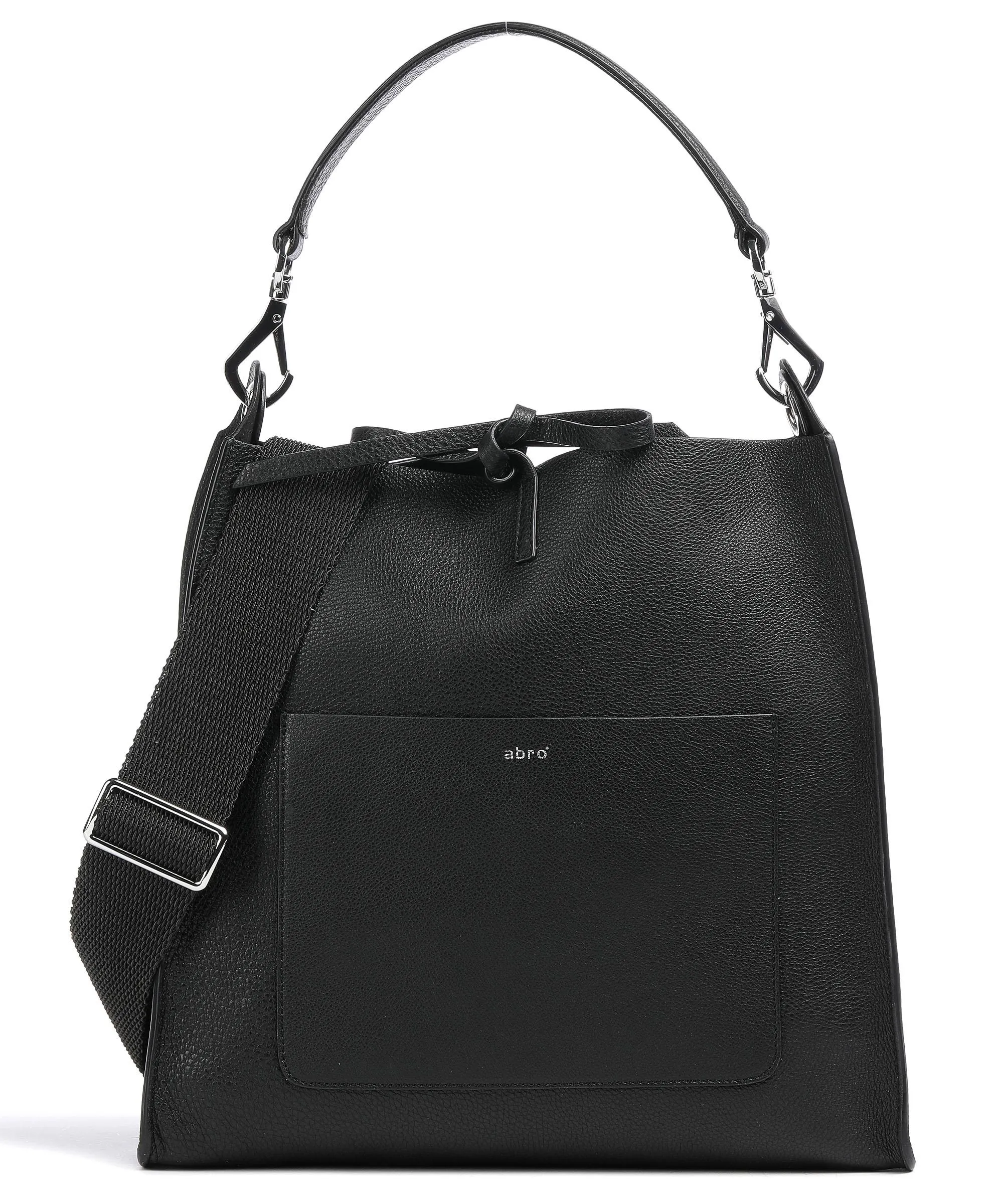  Abro Dalia Raquel Borsa hobo pelle di vacchetta grana nero  