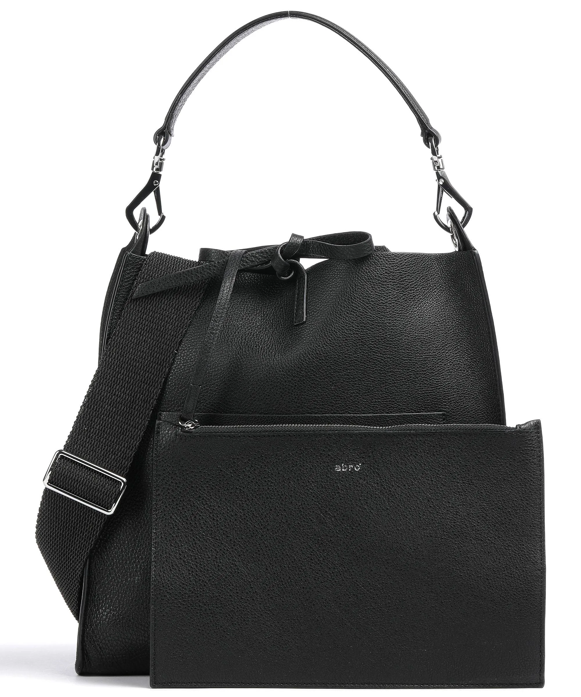  Abro Dalia Raquel Borsa hobo pelle di vacchetta grana nero  