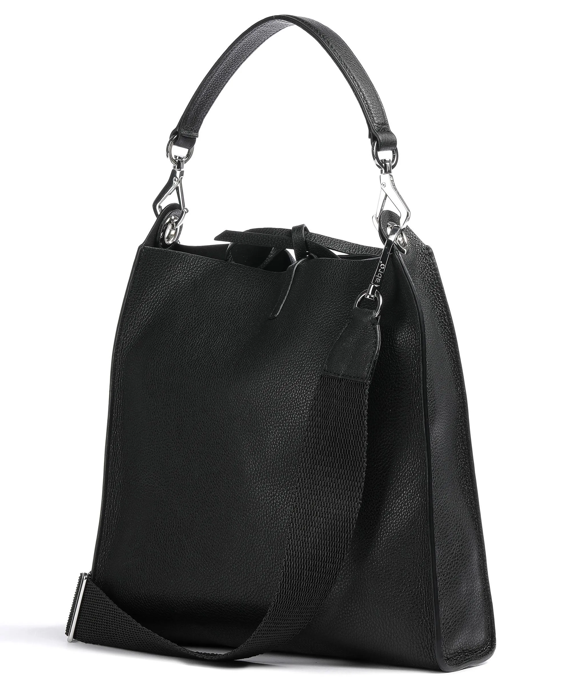  Abro Dalia Raquel Borsa hobo pelle di vacchetta grana nero  
