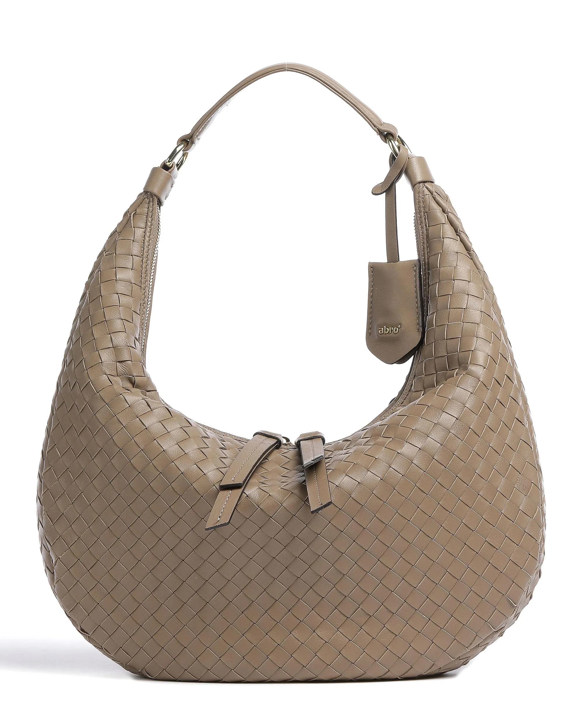  Abro Piuma Nana Borsa hobo cuoio di agnello marrone chiaro  