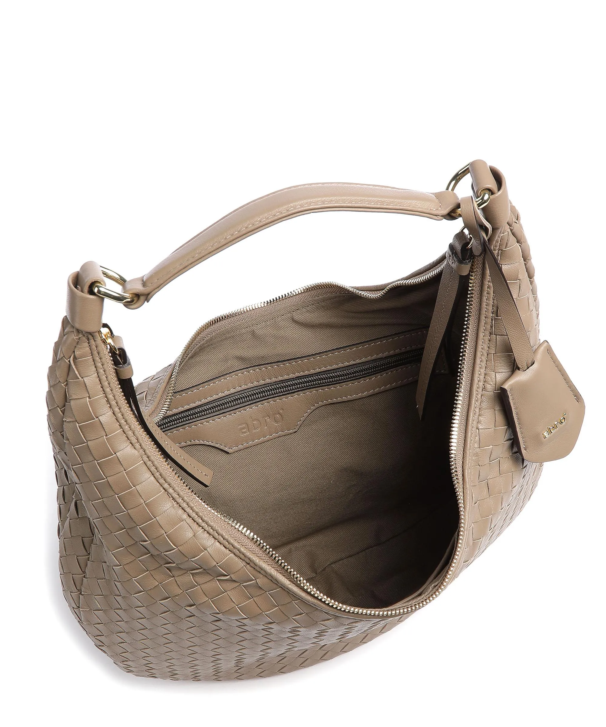  Abro Piuma Nana Borsa hobo cuoio di agnello marrone chiaro  