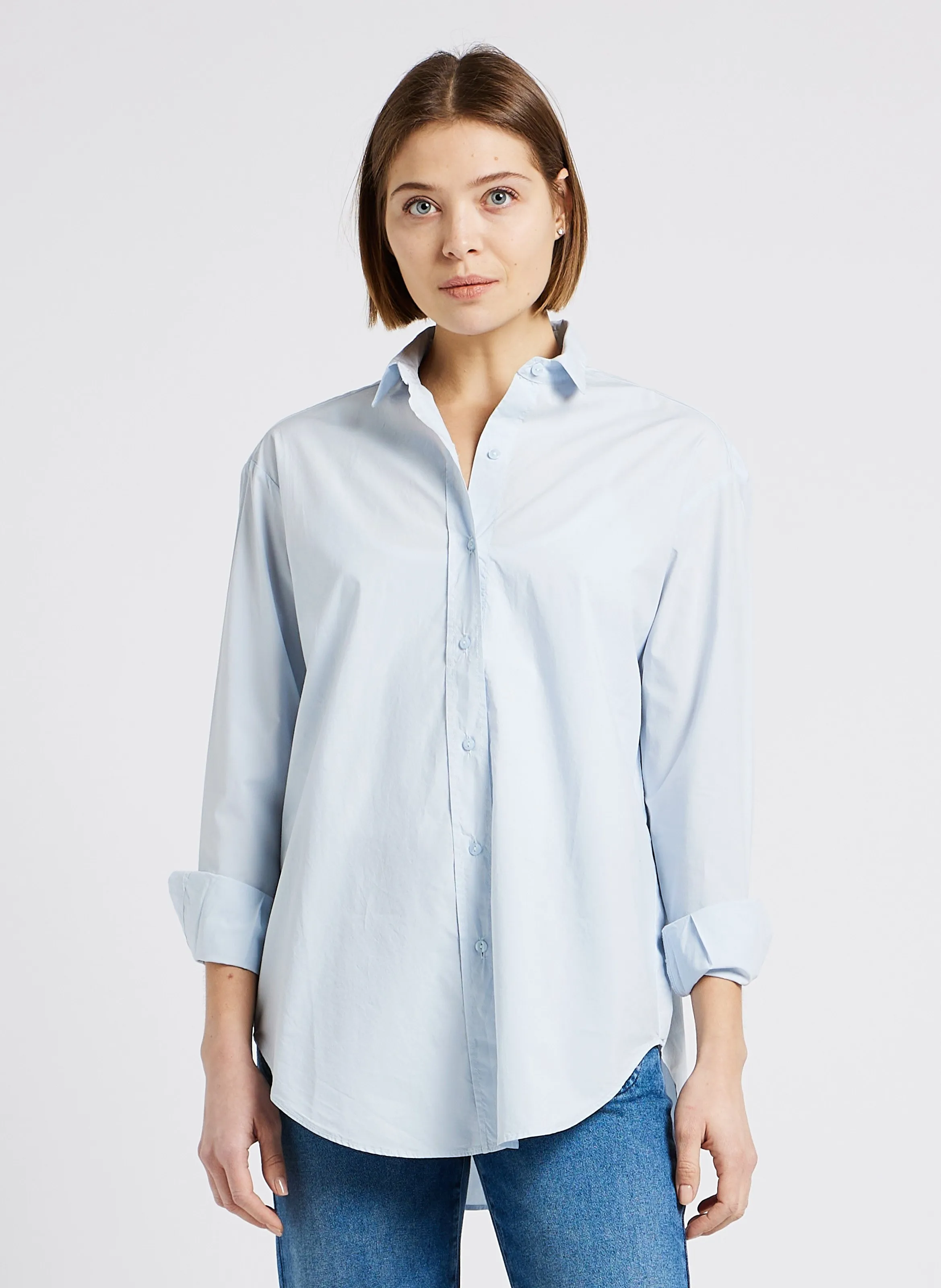  ACQUAVERDE   Camicia ampia con collo classico in cotone | Blu