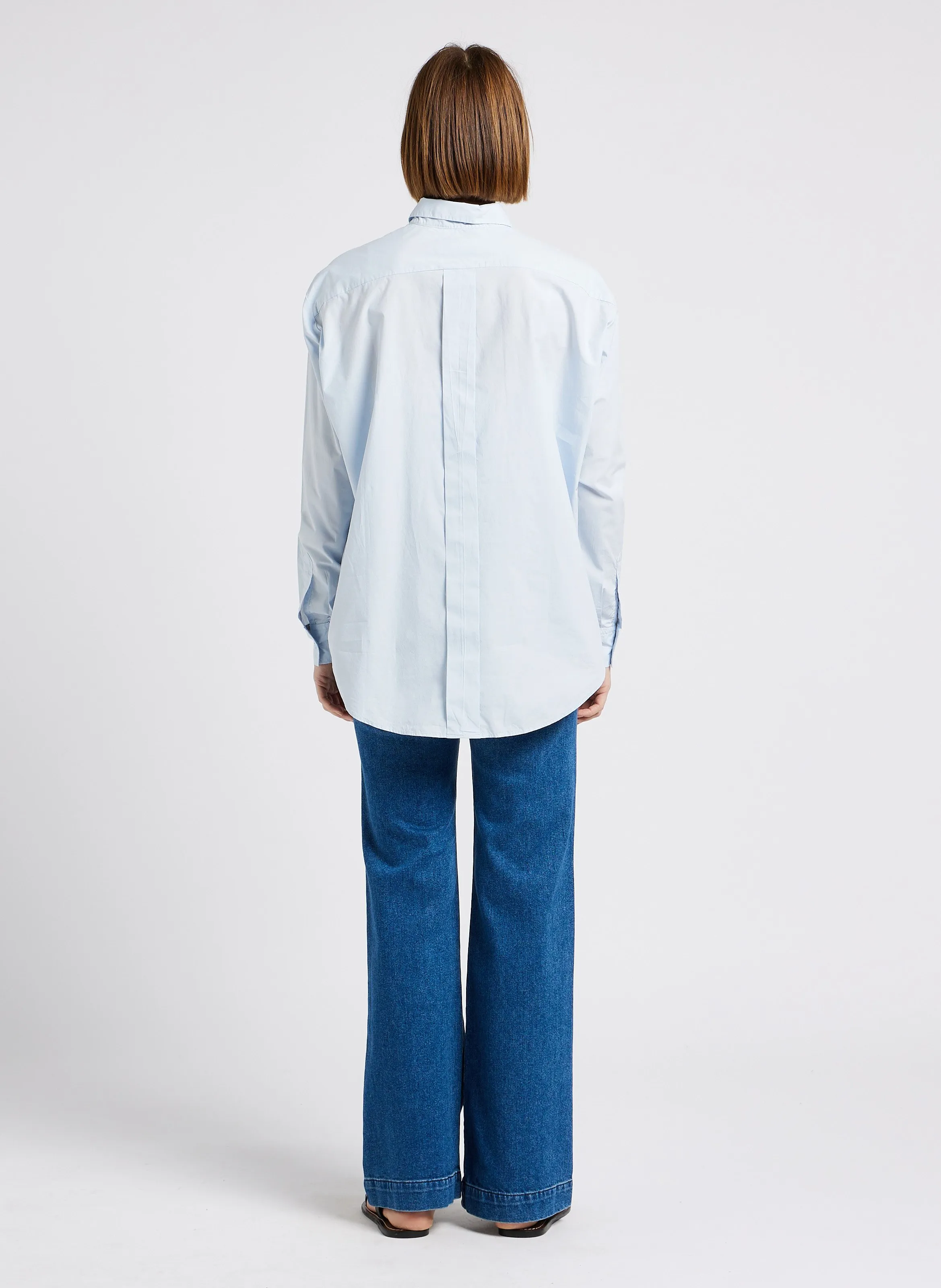  ACQUAVERDE   Camicia ampia con collo classico in cotone | Blu