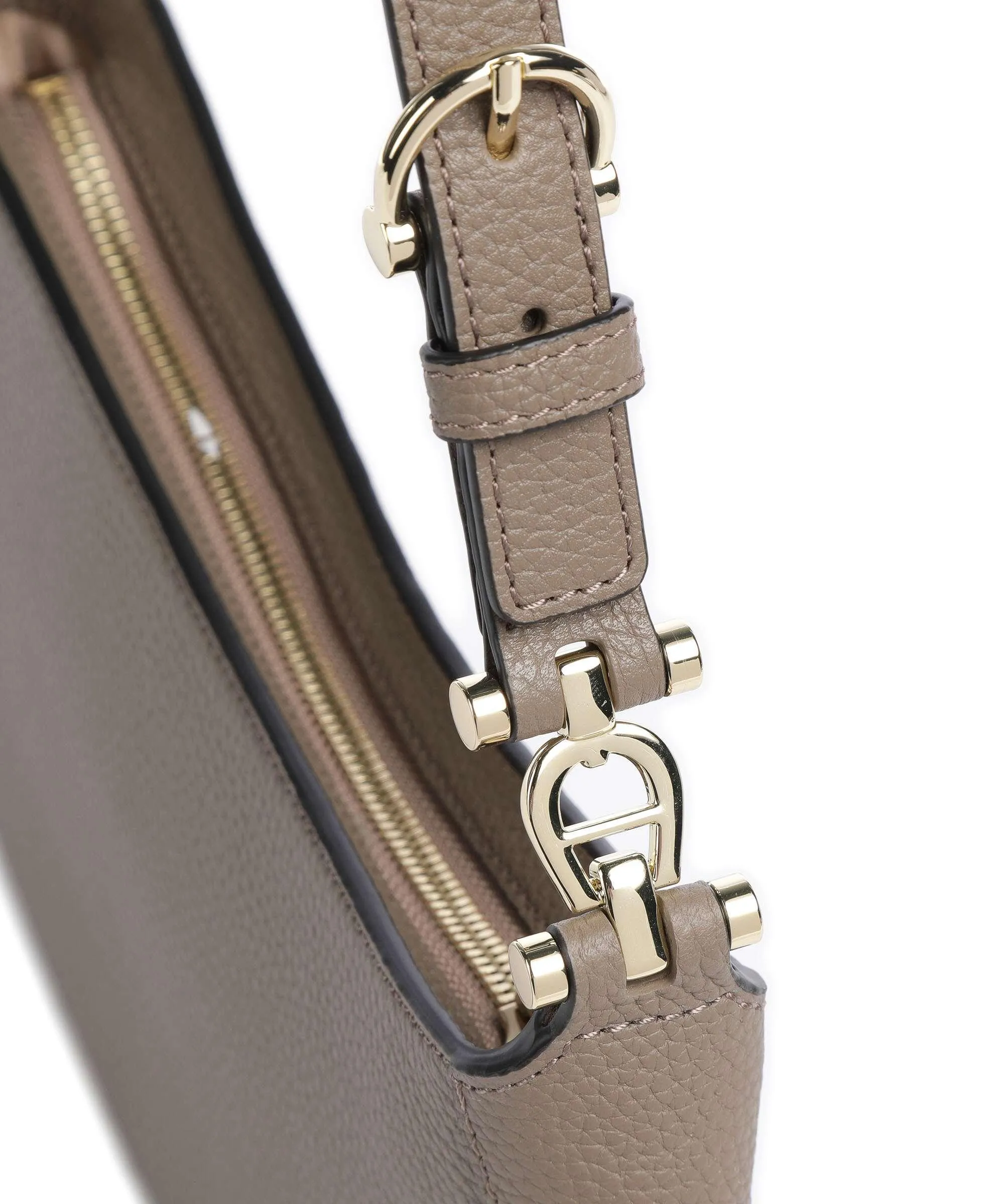  Aigner Delia S Borsa hobo pelle di vacchetta grana taupe  