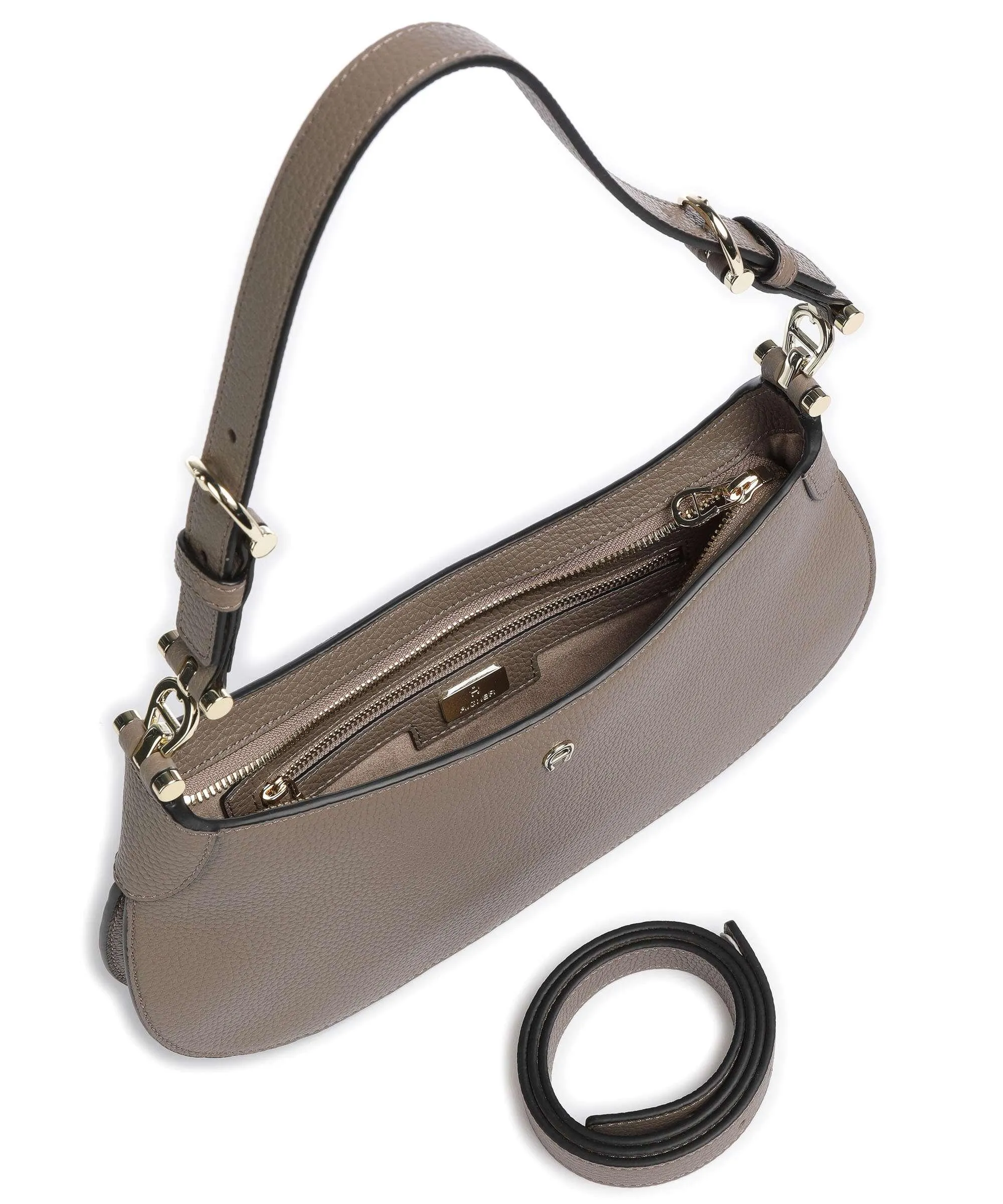  Aigner Delia S Borsa hobo pelle di vacchetta grana taupe  
