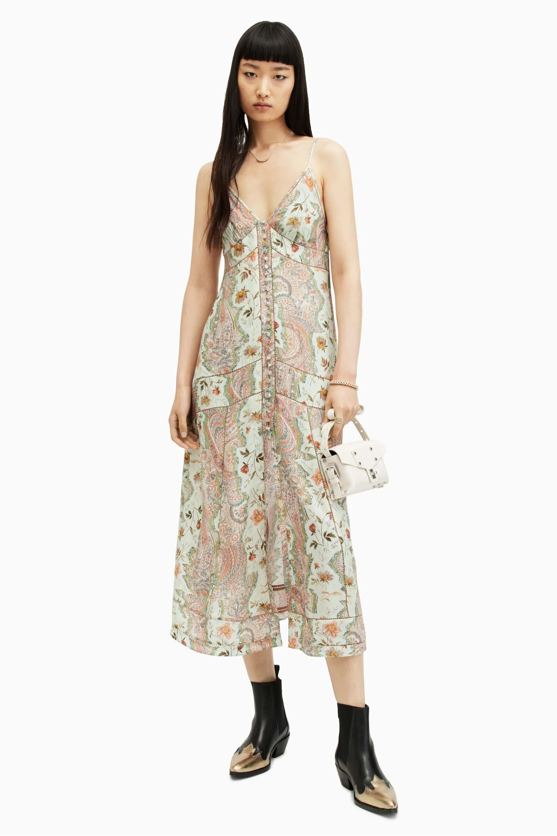 AllSaints - Dahlia - Abito a cascata