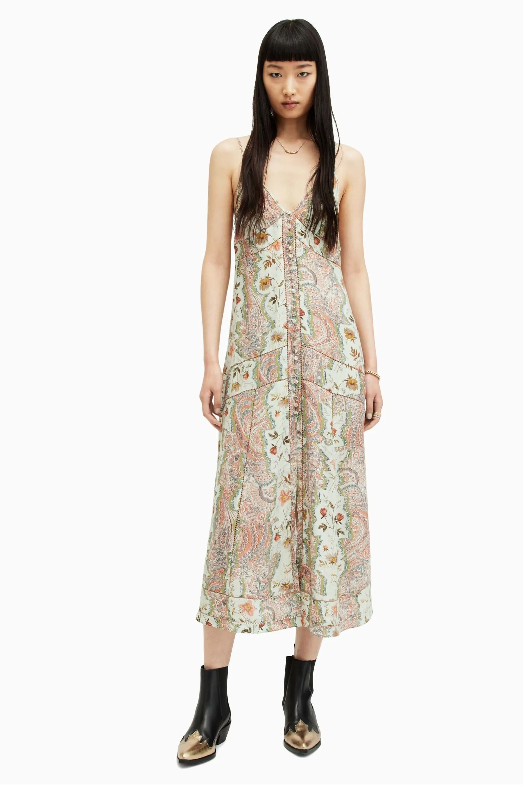 AllSaints - Dahlia - Abito a cascata
