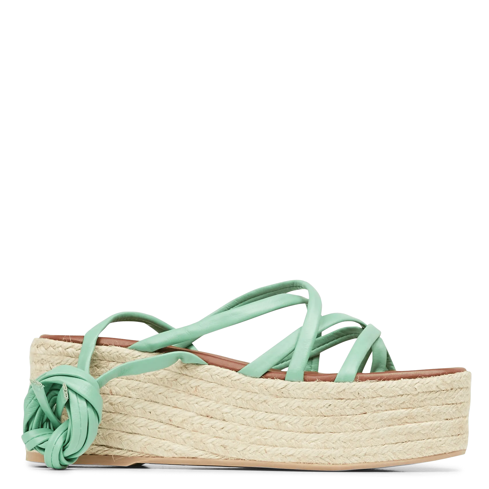  ALOHAS   PAW-PAW - Sandali in pelle con zeppa | Verde