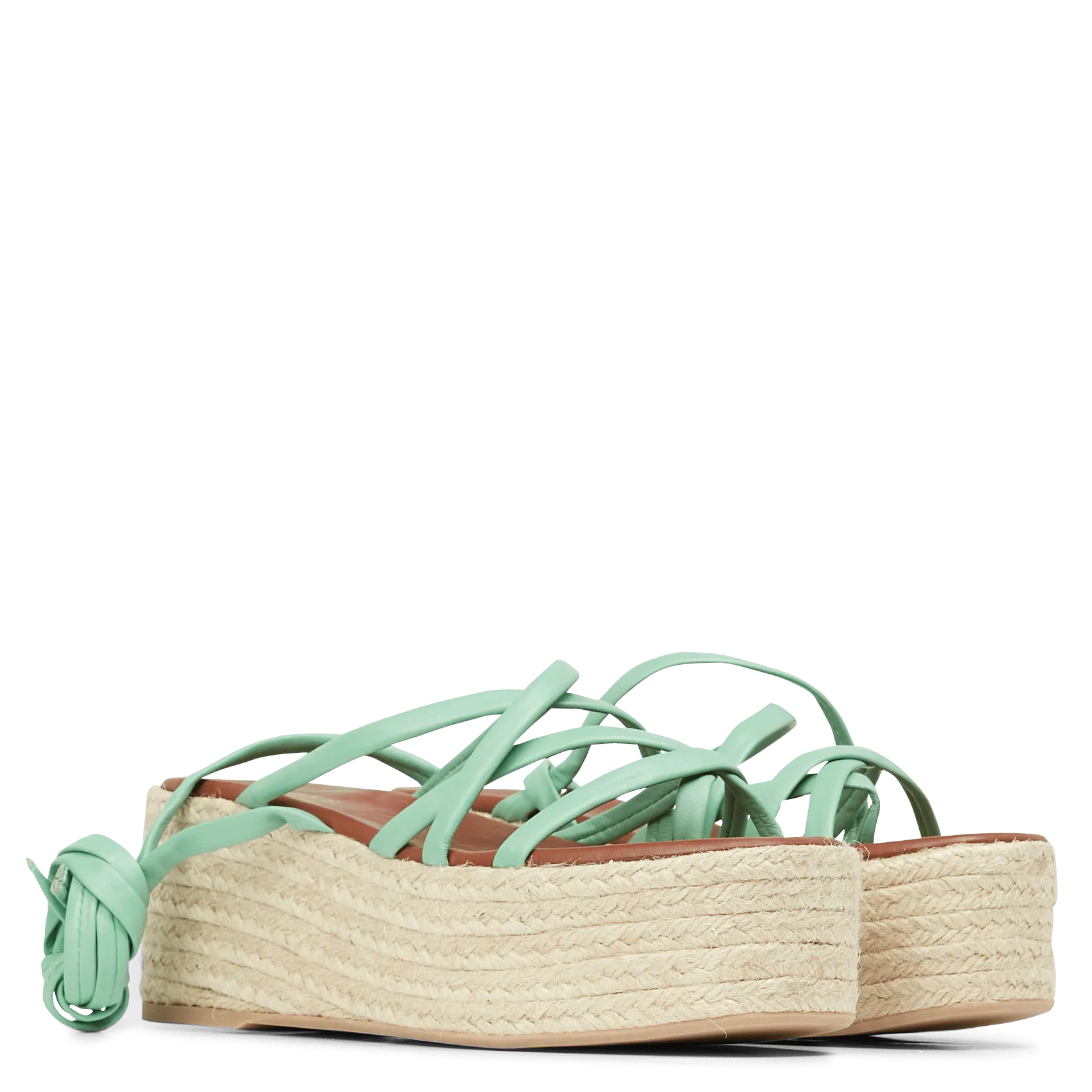  ALOHAS   PAW-PAW - Sandali in pelle con zeppa | Verde