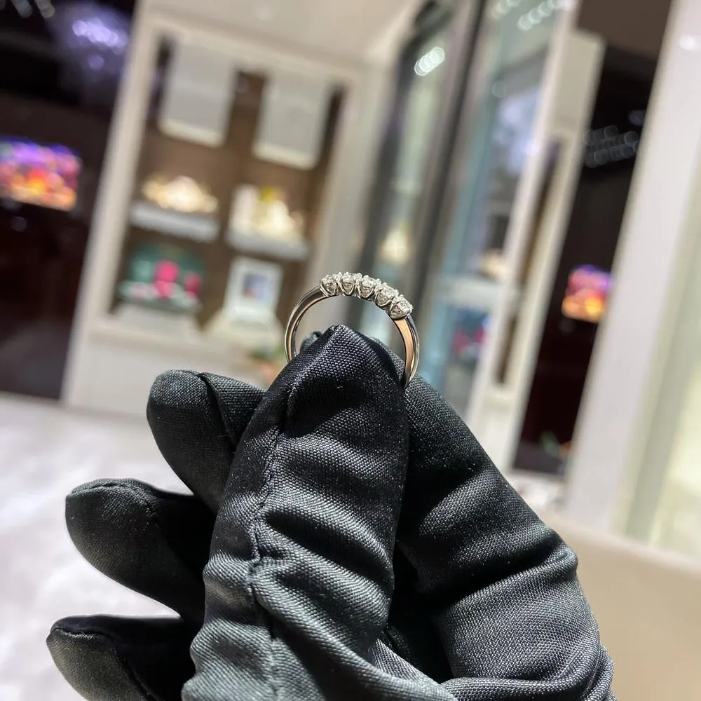 Anello riviera oro bianco 5 diamanti 0,47ct Mirco Visconti