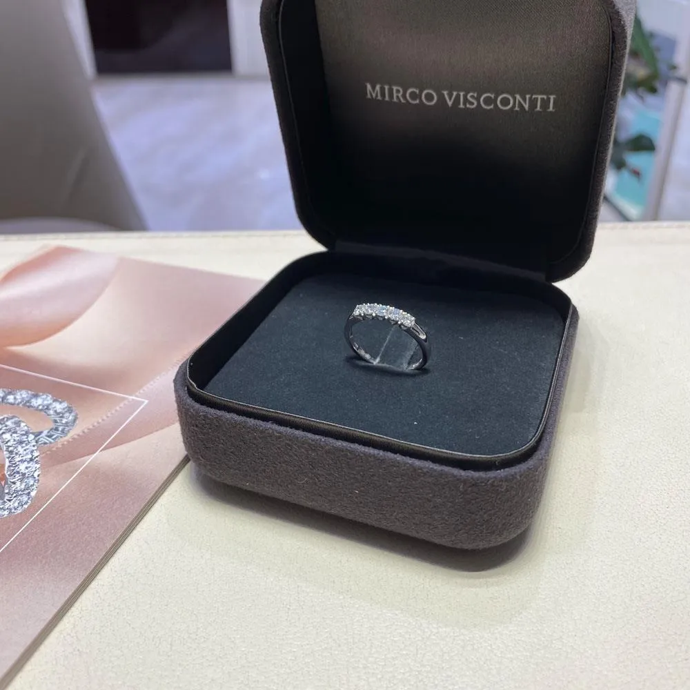 Anello riviera oro bianco 5 diamanti 0,47ct Mirco Visconti