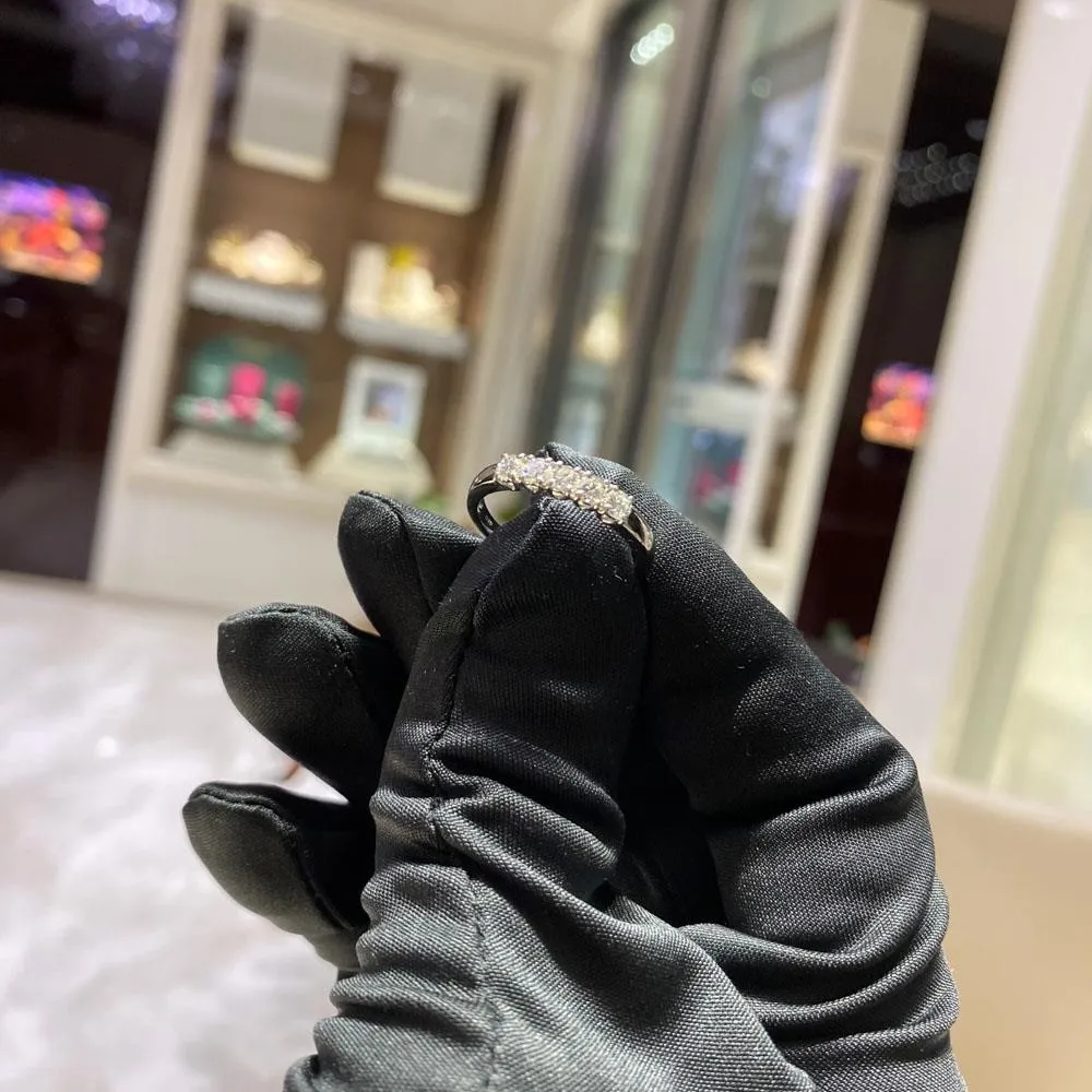 Anello riviera oro bianco 5 diamanti 0,47ct Mirco Visconti