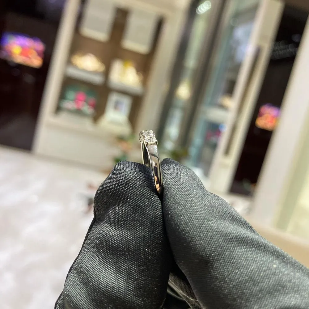 Anello riviera oro bianco 5 diamanti 0,47ct Mirco Visconti