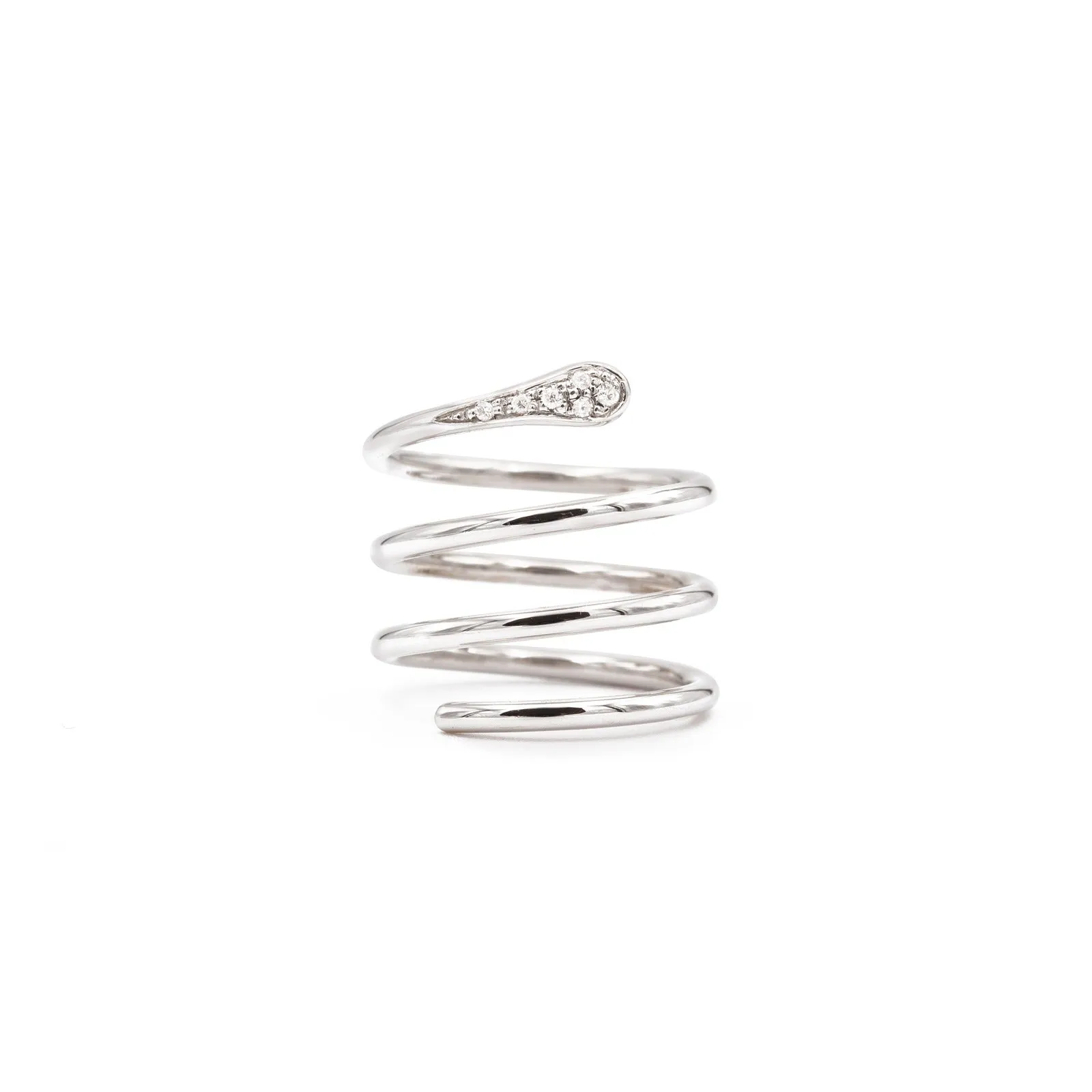 Anello serpente in oro bianco e diamanti