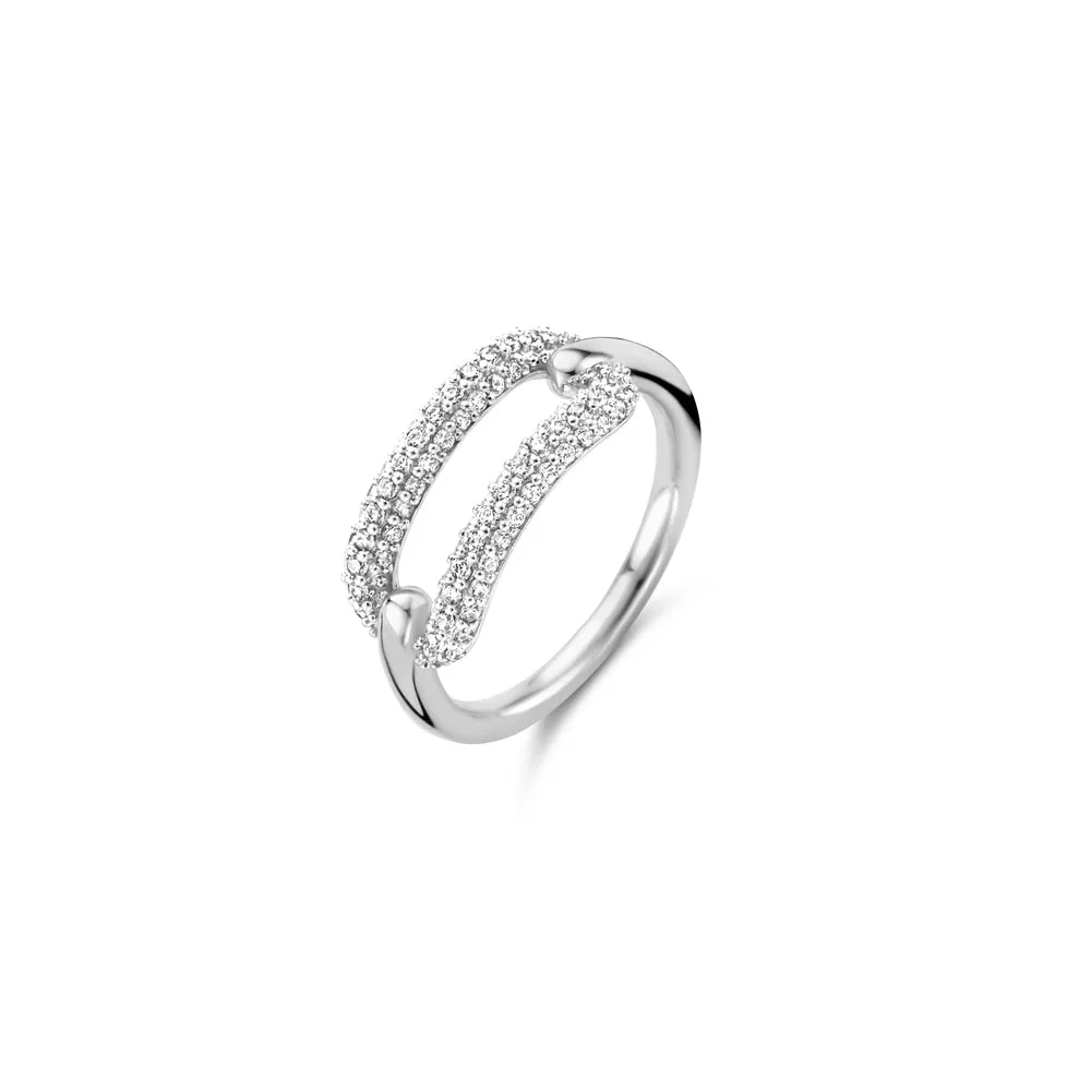 Anello Ti Sento In Argento Centrale Ovale Con Zirconi 12228ZI