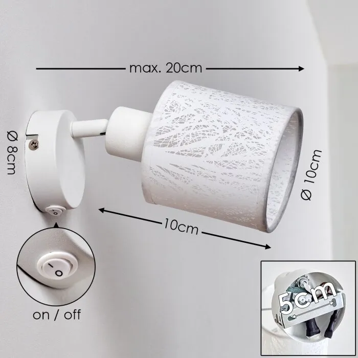 Antalya Applique Bianco, 1-Luce