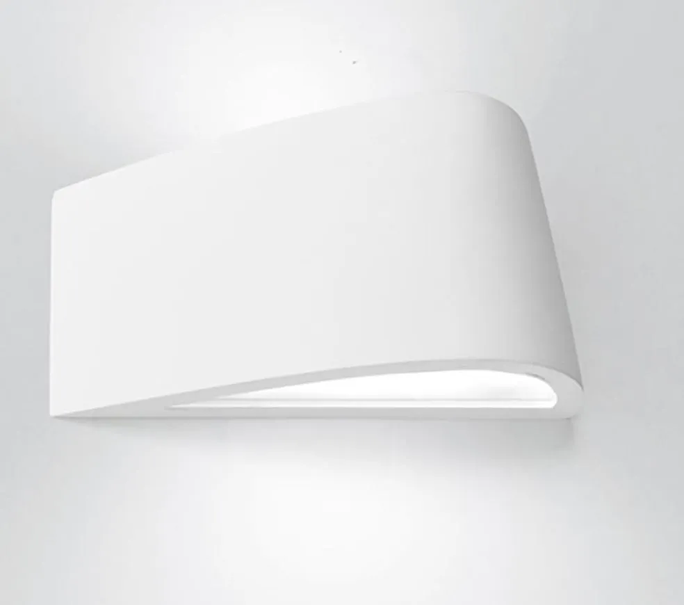 Applique Biemissione In Gesso Curvo Verniciabile Delfi 35 cm T223 Sforzin