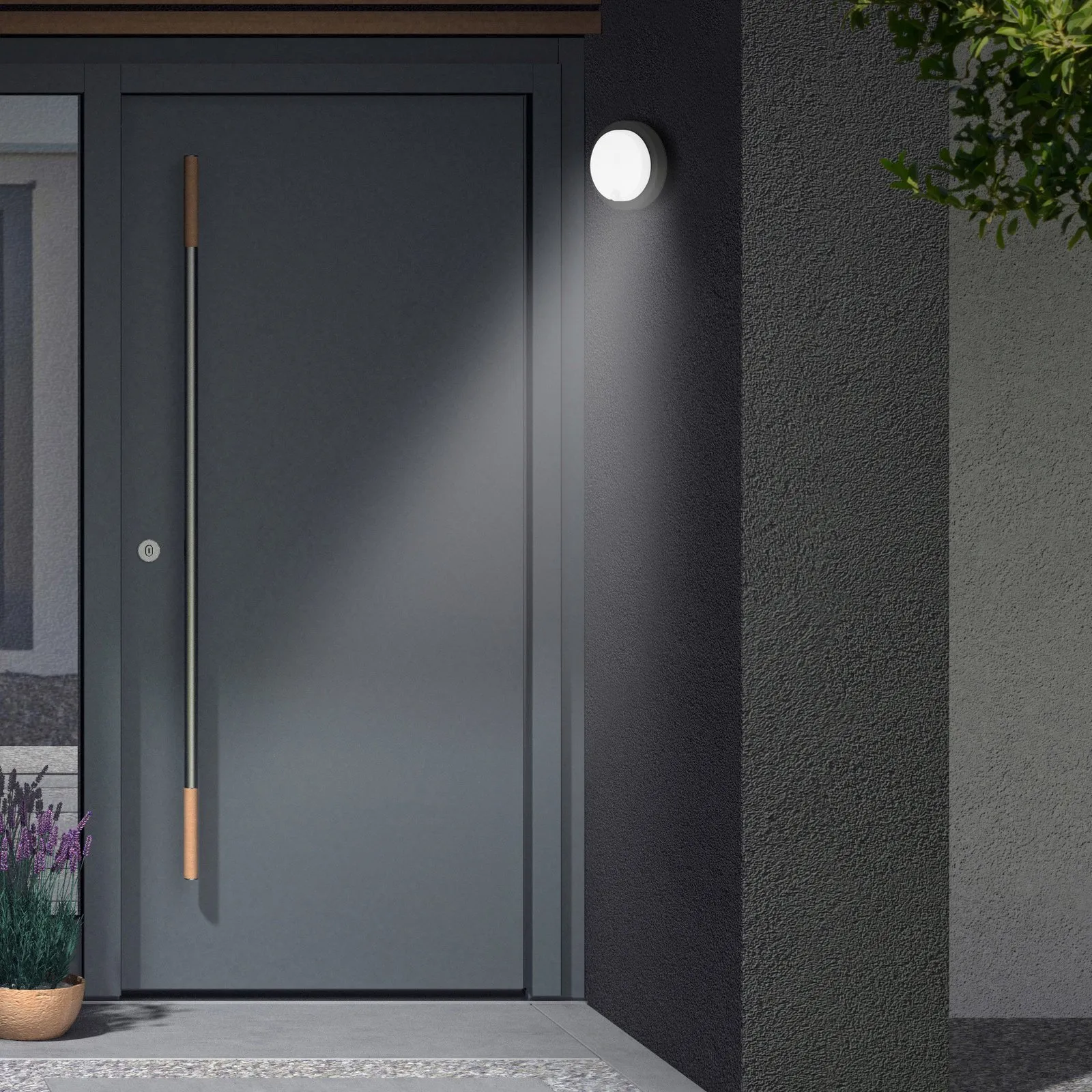Applique da esterni LED a sensore Dortmund Ø17cm nero