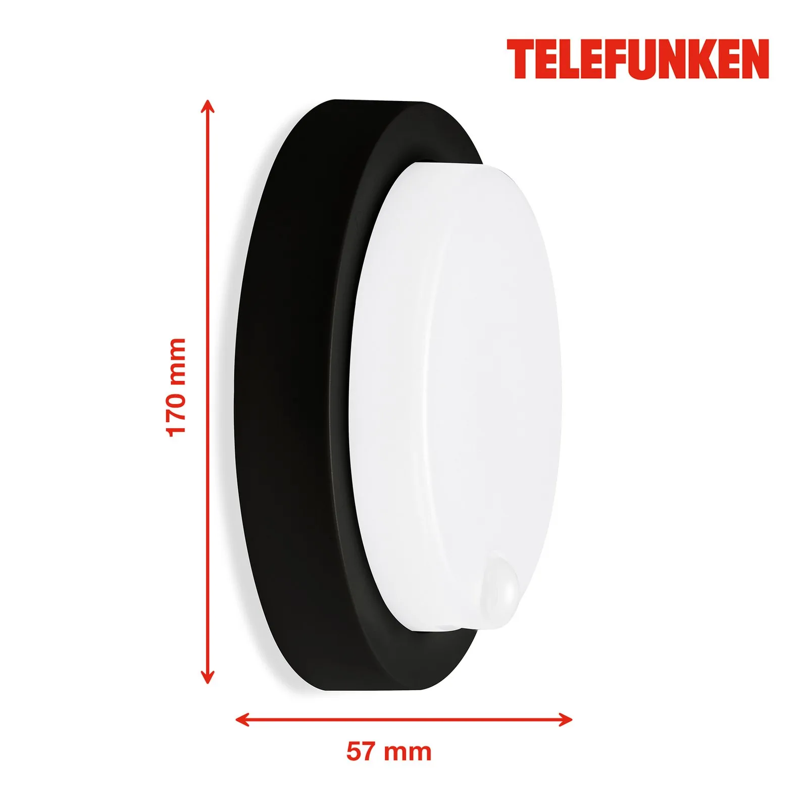 Applique da esterni LED a sensore Dortmund Ø17cm nero