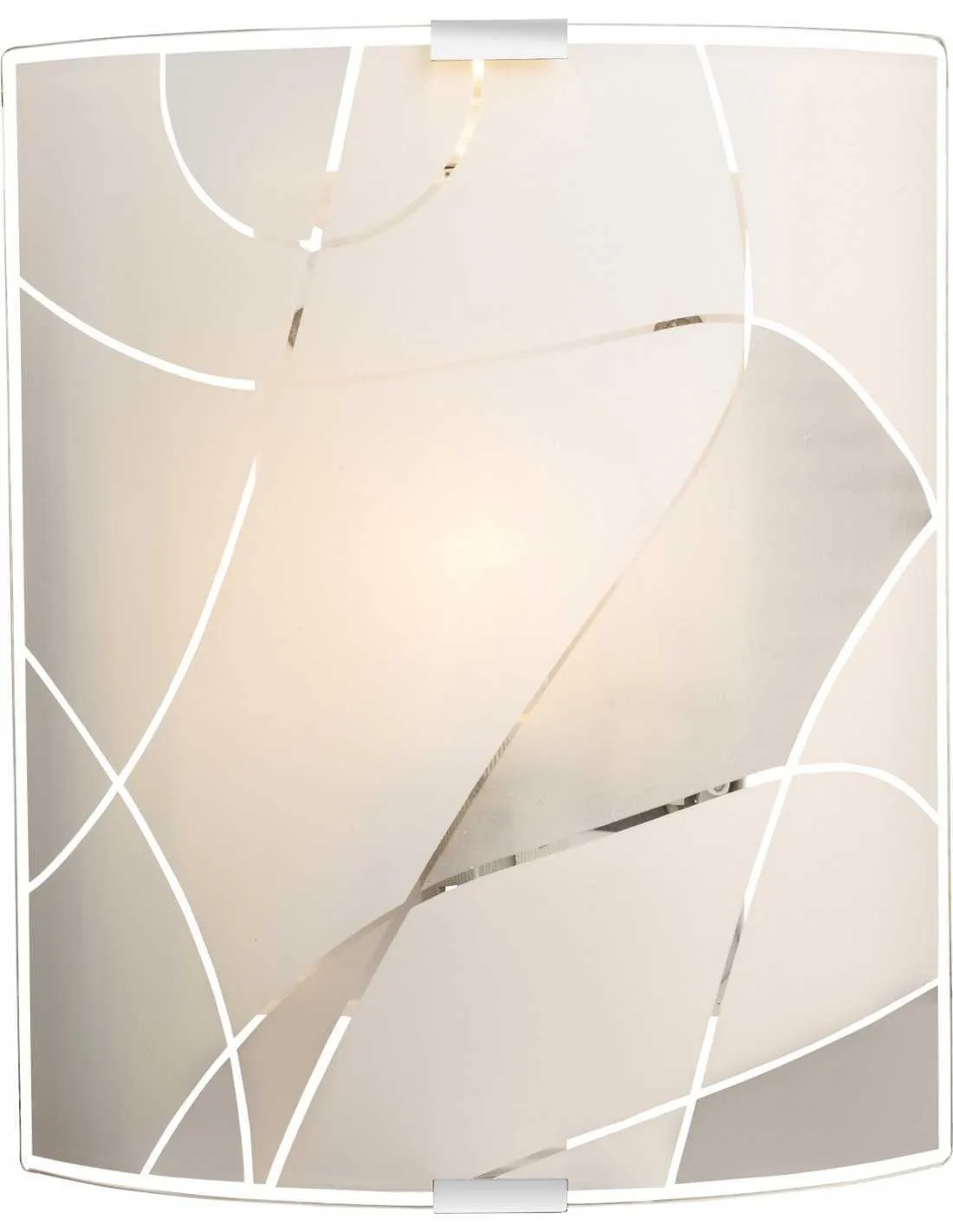 Applique rettangolare con vetro satinato decorato Globo Lighting Paranja 40403W2, 1 E27, Moderna e Luminosa