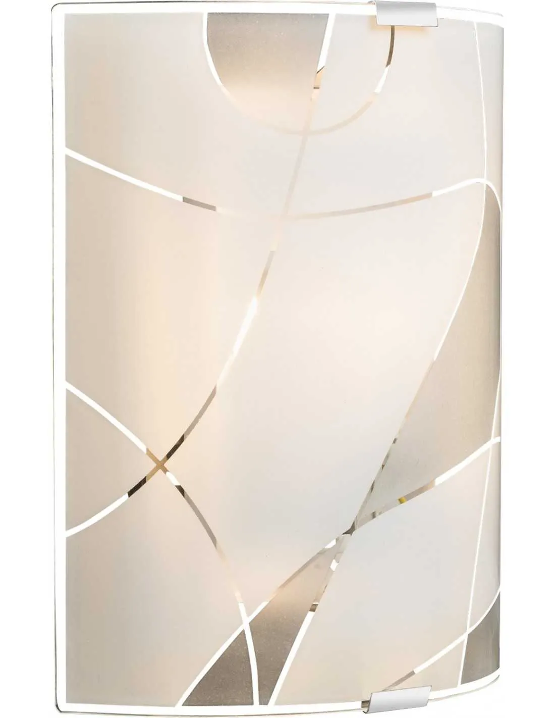 Applique rettangolare con vetro satinato decorato Globo Lighting Paranja 40403W2, 1 E27, Moderna e Luminosa