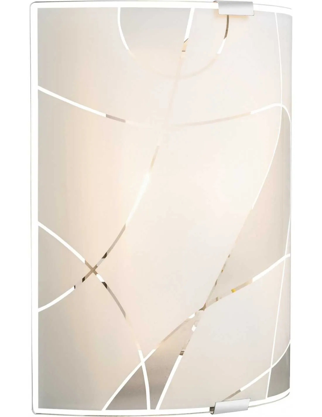 Applique rettangolare con vetro satinato decorato Globo Lighting Paranja 40403W2, 1 E27, Moderna e Luminosa