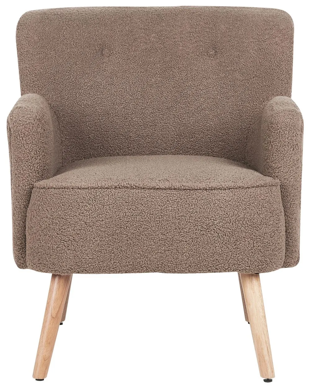 Armchair TUMBA with Footstool Boucle Brown