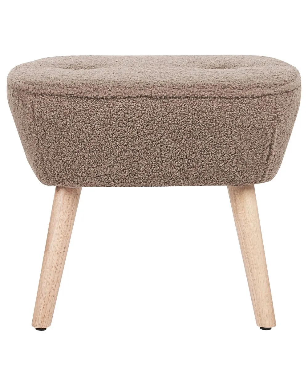 Armchair TUMBA with Footstool Boucle Brown