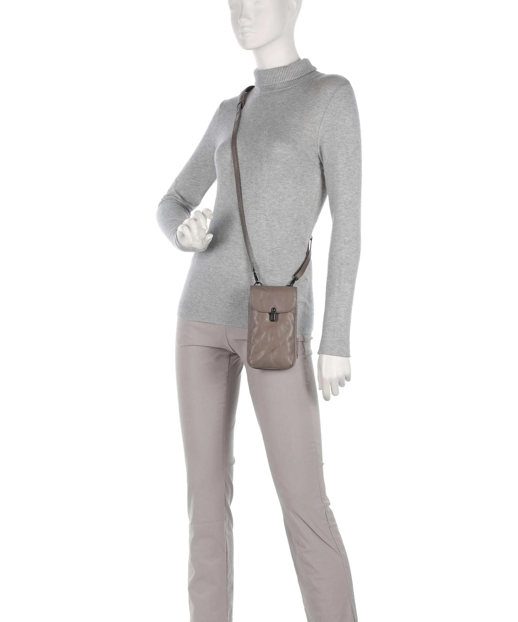  Aunts & Uncles Grandma's Luxury Club Mrs. Lemon Twist Borsetta porta cellulare pelle a grana fine taupe  